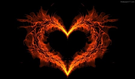 Burning Heart - heart, hot, flame, romance, love