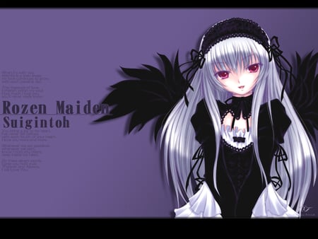 Rozen maiden - red eyes, wings, rozen maiden, gray hair