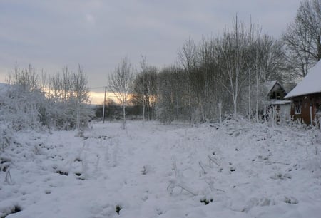 Winter in France 1 - farm, france, winter, snow