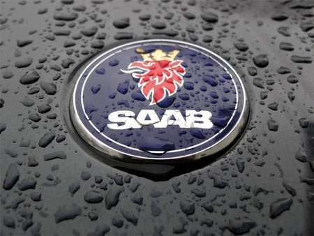 Saab Logo - water, logo, rain, saab