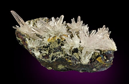 Quartz With Pyrite & Sphalerite - mineral, pyrite, sphalerite, rock, quartz, crystal