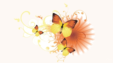 Butterfly Splatter - curls, vector, butterfly, abstract, swirls, firefox persona, butterflies