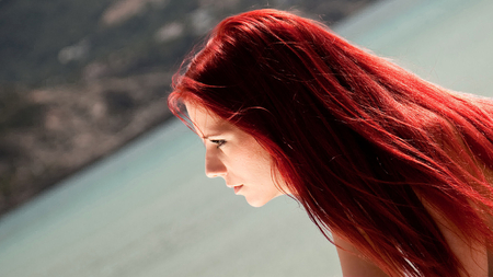 Ariel - ariel, beautiful, photoshop, sea, beauty, ocean, czech, sweet, hair, redhead, gorgeous, woman, model, gabrielle lupin, face, sexy