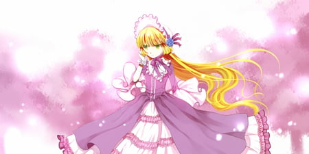 Cute Victorique - purple, golden fairy, pink, anime, gosick