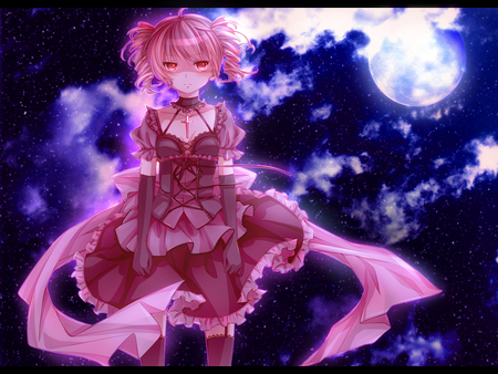 Kasane Teto - touhou, beauty, game, kasane, moon, girl