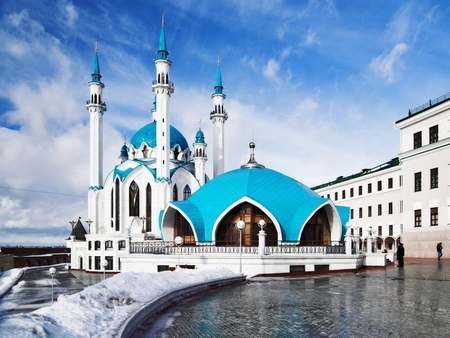 BLUE MOSCQUE - islam, mosque, arhitecture, blue