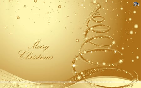 Merry Christmas - spiral, gold, xmas, tree, abstract, christmas