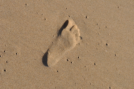 Footprint In The Sand - relaxation, sand, holiday, beach