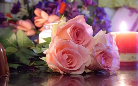 PINK ROSES - nature, flowers, roses, pink