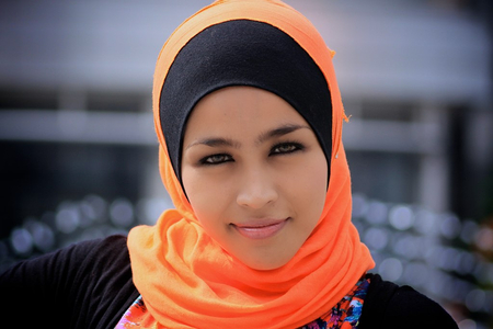 The Orange Hijab - women, muslim, islam, orange