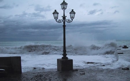 stormy calm day - calm, sea, stormy, wave, peace