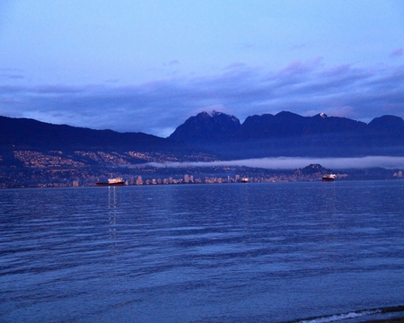 blue hour blue sea blue evening - evening, sea, blue, hour