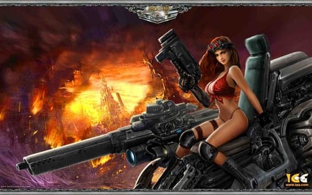 Fantasy Girl - huge gun, hot, fantasy girl, hot image