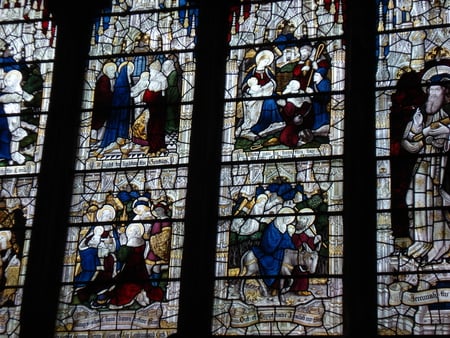 stained glass window - stained glass, priory, window, church