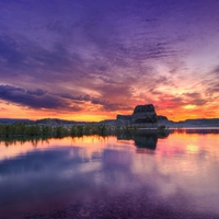 Beautiful lake sunset