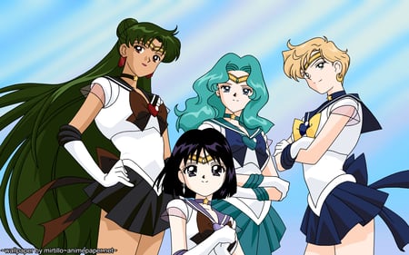 Outer Senshi - outer senshi, anime, sailor neptune, sailor saturn, sailor pluto, manga, sailor moon, sailor uranus