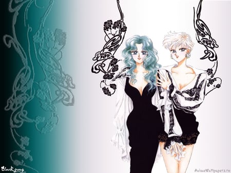 Michiru and Haruka - sailor moon, manga, haruka, sailor neptune, sailor senshi, sailor uranus, michiru