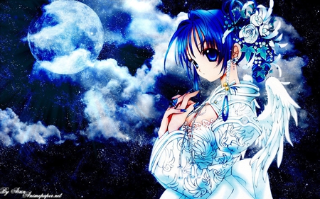 Blue Angel - anime, wallpaper, fantasy, art