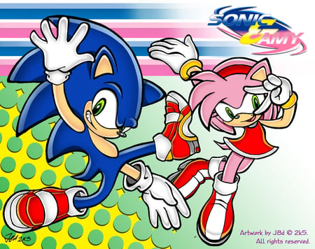 Sonic and Amy - sonic, pictures of sonic, pictures of amy, amy