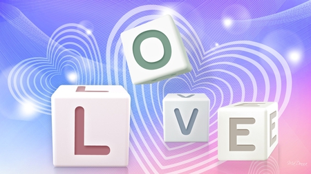 LOVE Dice - dice, love, stars, smoke, hearts, blue, pink, romance, valentines day, netting, firefox persona