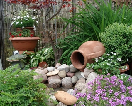 lovely garden corner - flowers, corner, garden, little, lovely, home