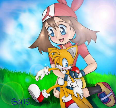 May and tailz - pokemon, may, sonic, tails