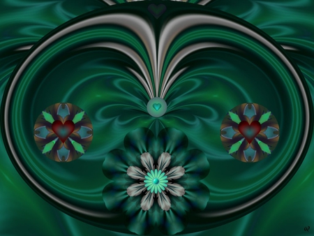 All things R Equal in a Green Relm - eye candy, collage, 3d, fractal, abstract