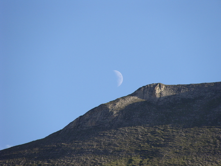 moon - moon, summer, mountain, sky