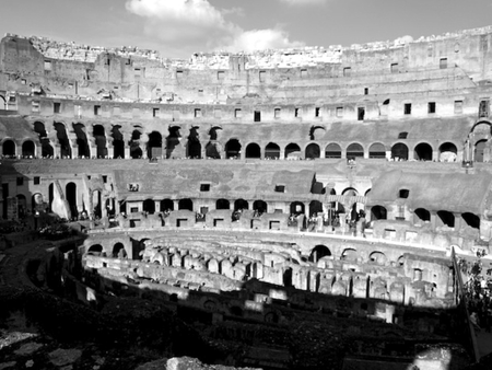 B&W Rome - europe, image, photography, roman, photo, rome, architecture, landmark, photograph, ancient, picture, black and white, italy, colosseum