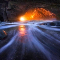 LIGHTED BEACH CAVE