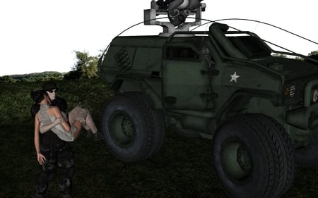 the rescue - army, girl, bostwo, 3d