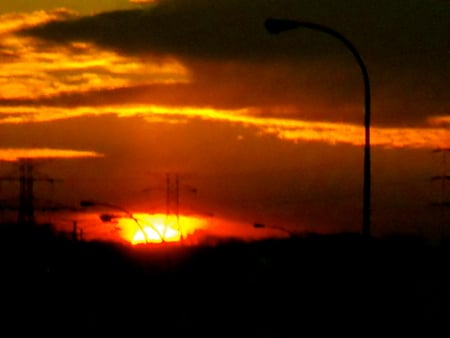 Sunrise - black, yellow, beautiful, red, sunrise, orange