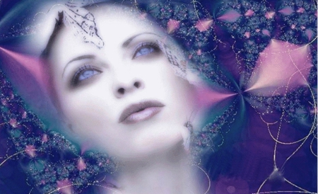 Dreaming Woman - people, purple, woman, manipulation, dream