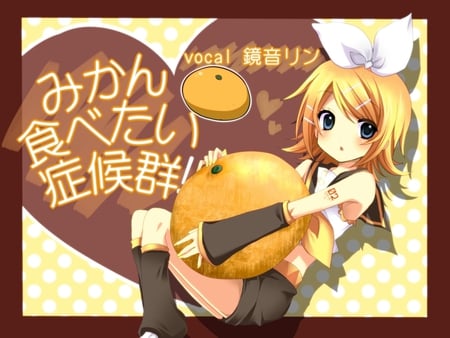 Kagamine Rin - kagamine rin, vocaloid girl, singer, original, rin, vocaloid, orange hair, anime, short hair