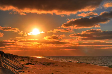 Golden Beach - picture, beach, sunset, golden, beautifuil