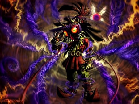 Skull Kid - dark, skull kid, fairy, video games, zelda