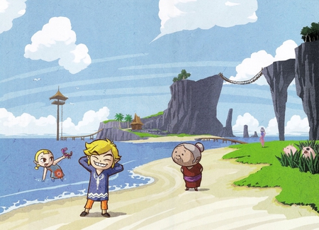 Outset Island - pigs, windwaker, zelda, crab, toon link, outset island, video games, grandma, airel