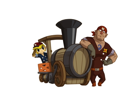 Toon Link conducts the train - train, pirate, condutor clothes, toon link, video games