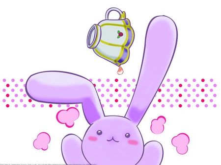 Tea...are you willing to risk it? - anime, purple, tea, bunny, other