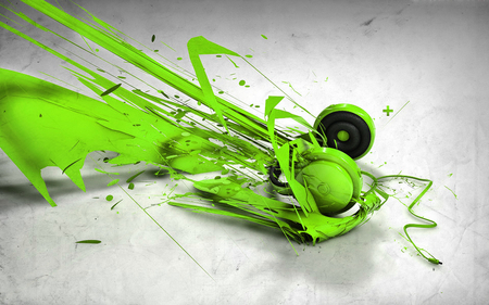 splatterd headphones - headphones, splatterd, colors, green