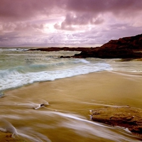 black clouds and sea