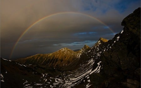 rainbow - sky, rainbow, mountain, clouds, biele karpaty, slovakia