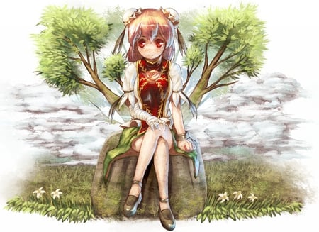 Ibara Kasen - ibara kasen, touhou, girl, game, female, anime, chinese dress, tree