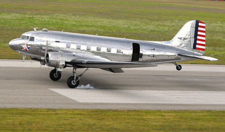 C-47 Skytrain - twin, c47, c-47, engine, plane, airplane, skytrain, aluminum