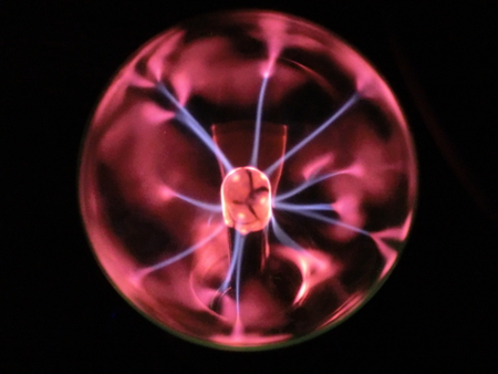 Purple Plasma Ball - plasma, electricity, purple, ball, night