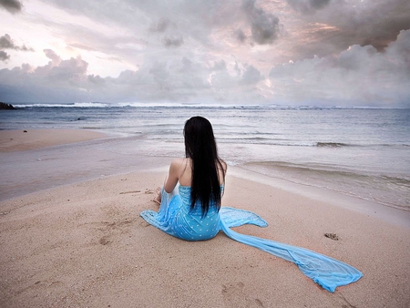 Girl on Beach - picture, on beach, girl, cool