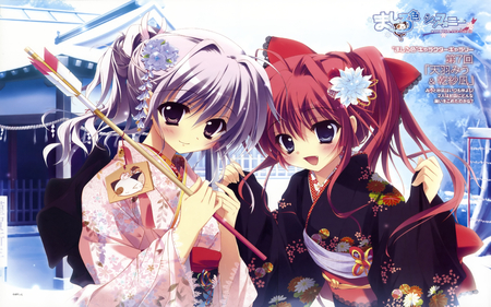 Inui & Uryuu - game, cgart, masahiro, girl, beauty, wall