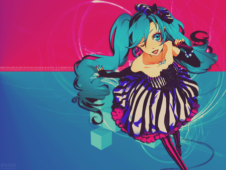 hatsune miku - pretty, vocaloid, anime, girl, hatsune miku, colorful