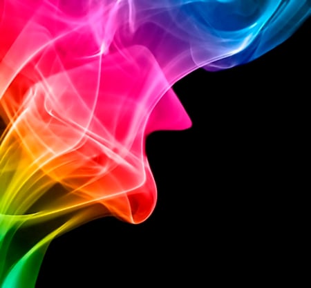 RainbowSmoke - curly, rainbow, neon, colors, smoke