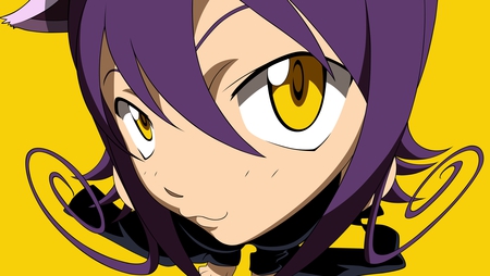 Blair - yellow eyes, neko, soul eater, animal ears, blair, cat ears, witch, cat girl, purple hair